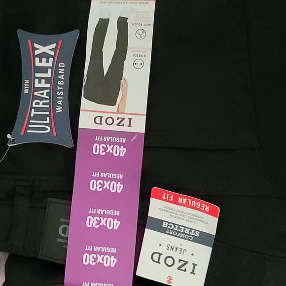 IZOD 40x30 black jeans - Picture 2 of 2